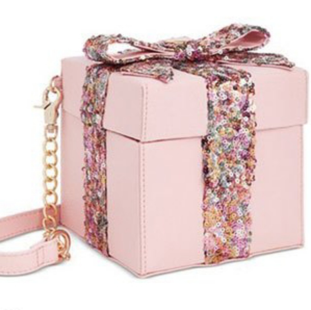 Betsey Johnson That's A Wrap Pink Gift Box Purse